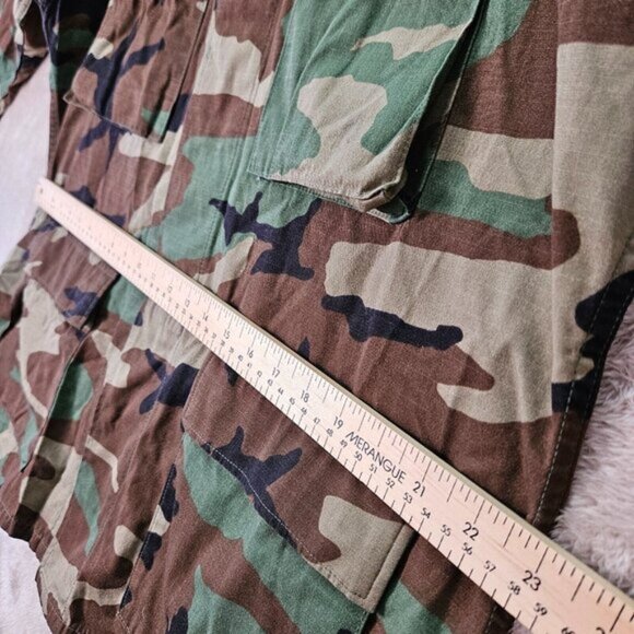 US Military Army Woodland Camouflage Combat Jacket Field Patch Mens Sz L Jungle - Picture 12 of 16